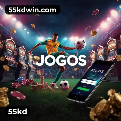 Tela de boas-vindas e lobby de jogos do aplicativo 55kd
